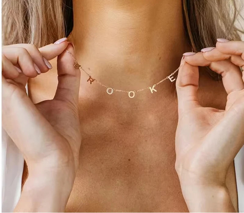 Custom Initial Choker Necklace Name Necklace Gift